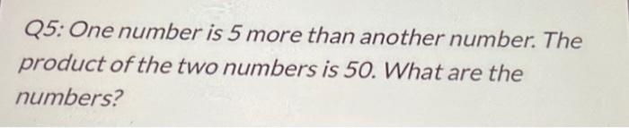 the product of 5 and a number is 50