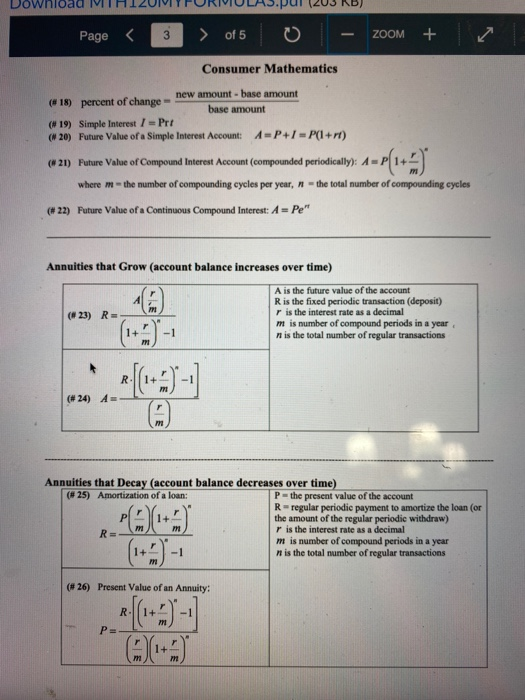 Solved ownload Page C 3 > of 5 ZOOM + Consumer Mathematics | Chegg.com