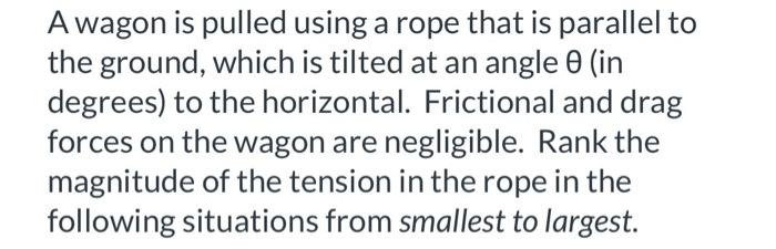 Solved A wagon is pulled using a rope that is parallel to | Chegg.com