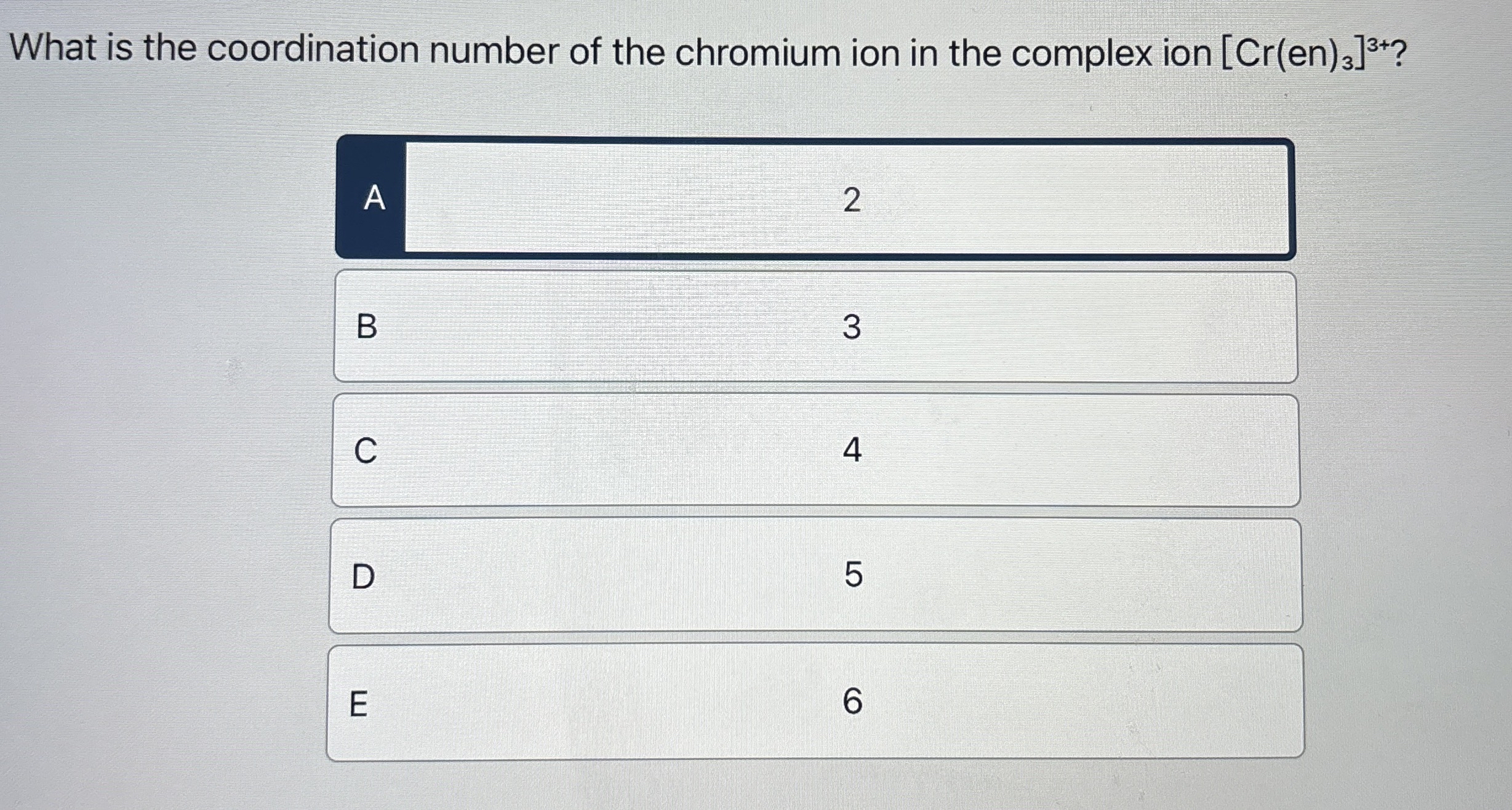 High Quality SOLUTION What is the coordination number of the chromium ...