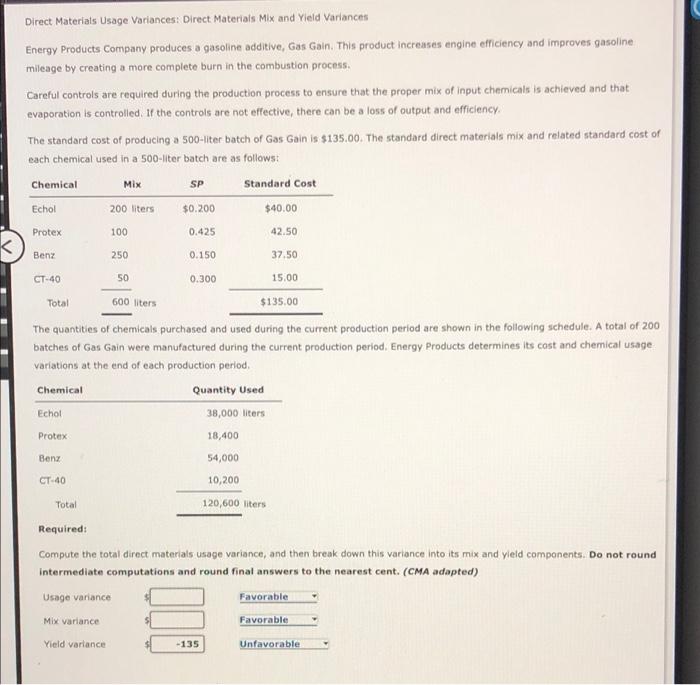 Solved Direct Materials Usage Variances Direct Materials 4972