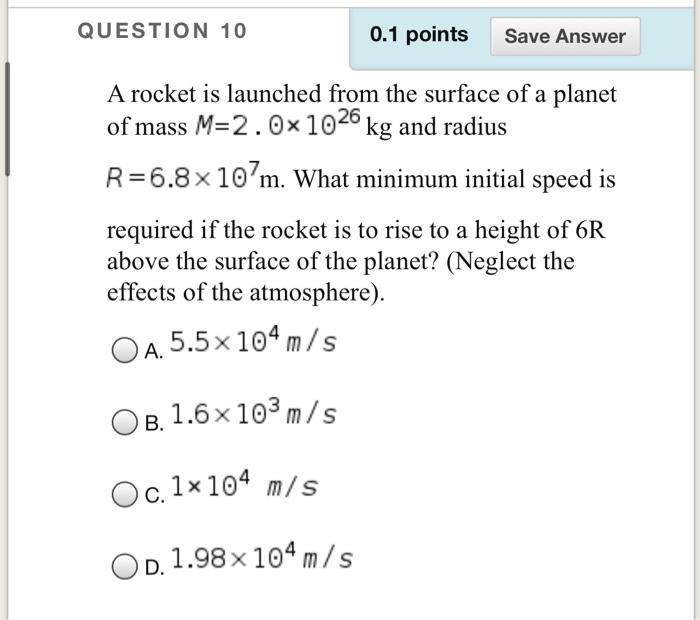 Solved QUESTION 2 0.1 points Save Answer The gravitational | Chegg.com