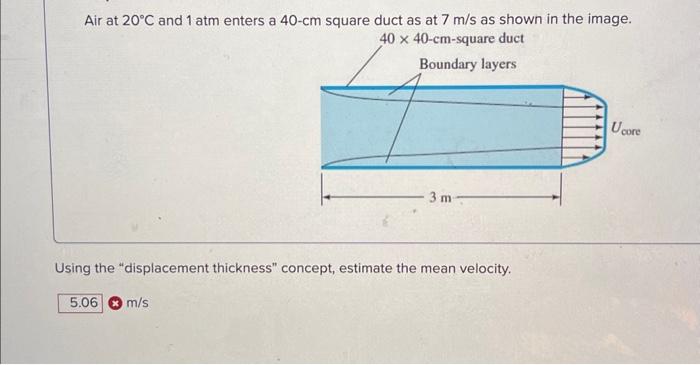Solved Air at 20∘C and 1 atm enters a 40−cm square duct as | Chegg.com