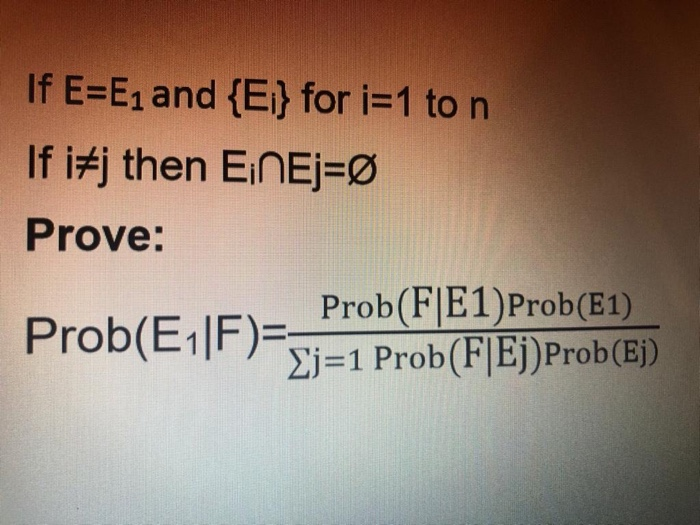 Solved If E E1 And Ei For I 1 To N If I J Then Einej O Chegg Com