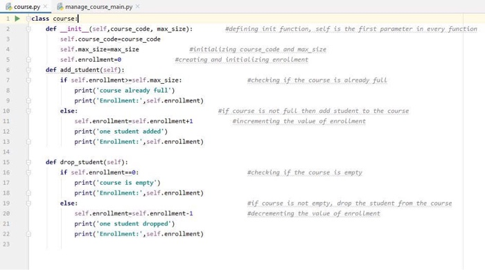 Solved Write a new version of the manage_course project you | Chegg.com