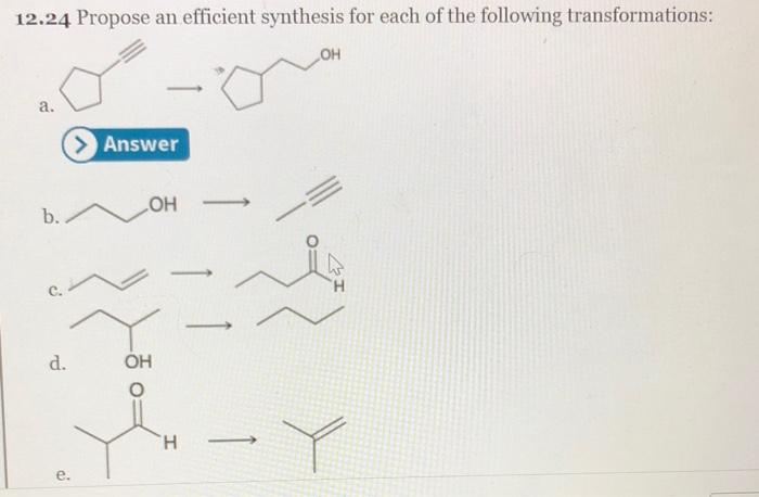 Solved 12.24 Propose an efficient synthesis for each of the | Chegg.com