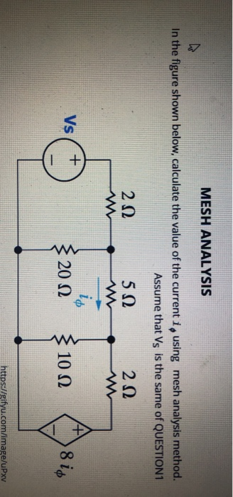 Solved MESH ANALYSIS Ν In the figure shown below, calculate | Chegg.com