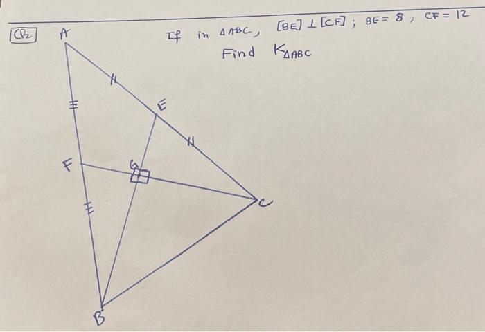 Solved [∼−7⊥[CF];BE=8,CF=12 | Chegg.com