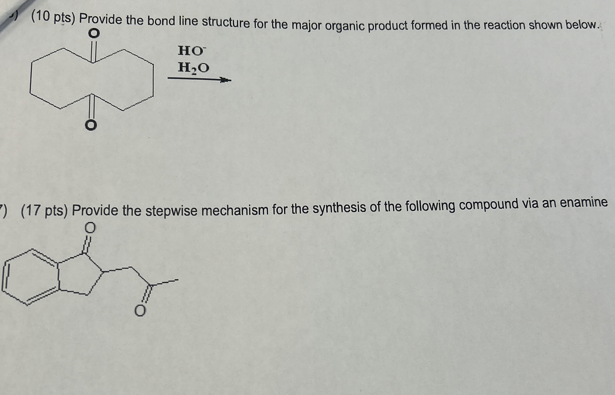 Solved Pts Provide The Bond Line Structure For The Chegg Com