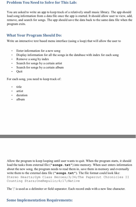 Solved Problem You Need to Solve for This Lab: You are asked | Chegg.com