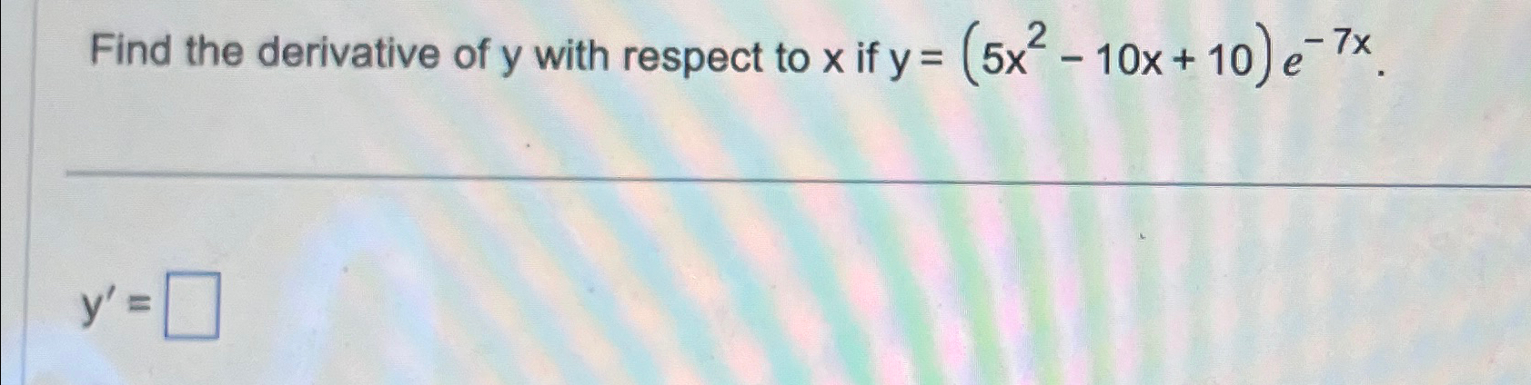 Solved Find the derivative of y ﻿with respect to x ﻿if | Chegg.com