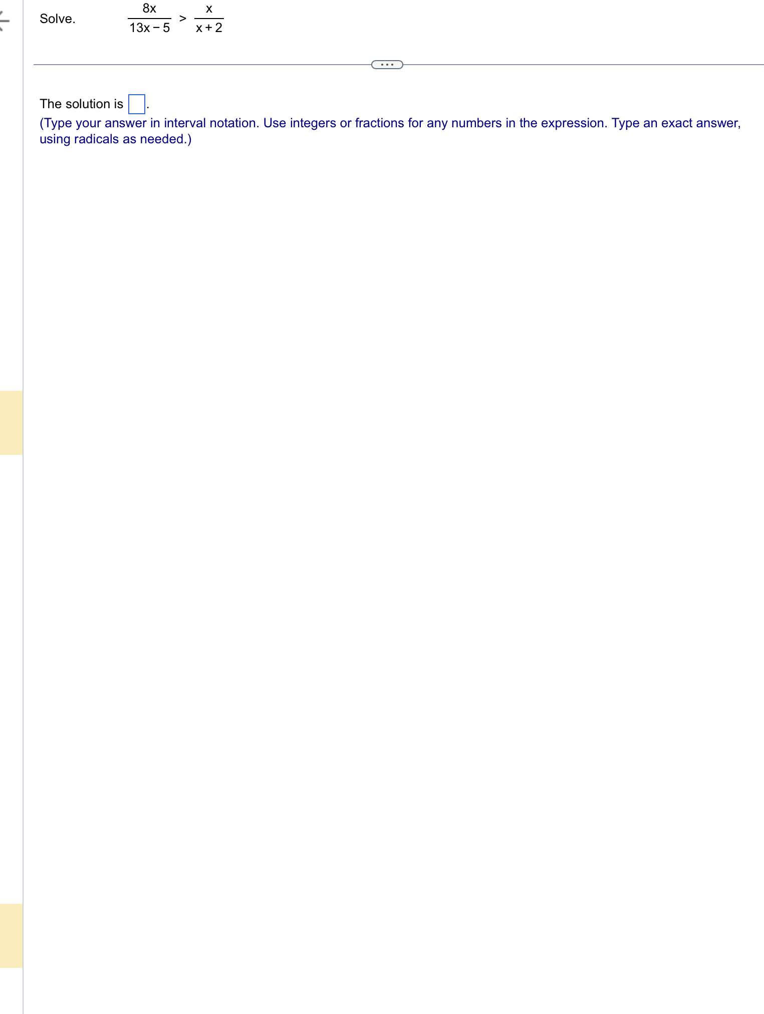 solve-8x13x-5-xx-2the-solution-is-type-your-answer-chegg