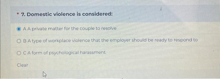 Solved 7 Domestic Violence Is Considered A A Private Chegg
