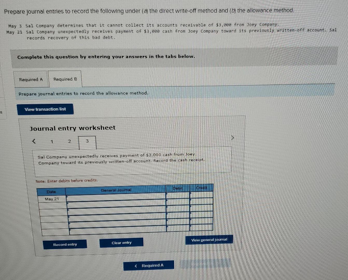 Solved Prepare journal entries to record the following under | Chegg.com