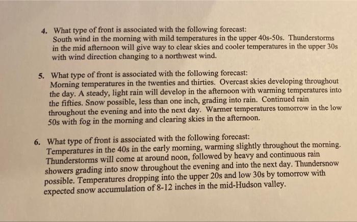 Wind Direction Tomorrow Morning Solved 4. What Type Of Front Is Associated With The | Chegg.com