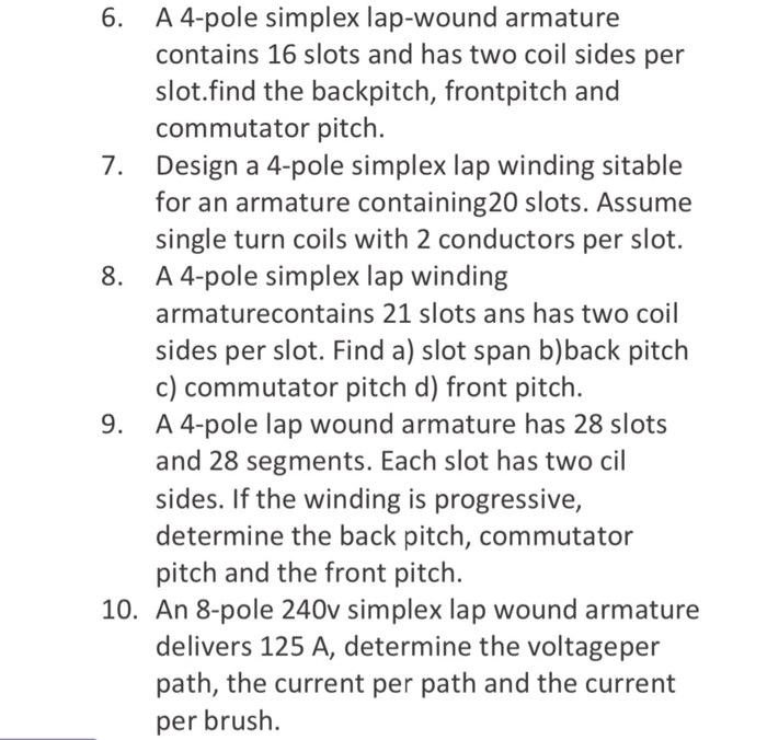 Armature Windings: Pole Pitch, Coil Span And Commutator Pitch