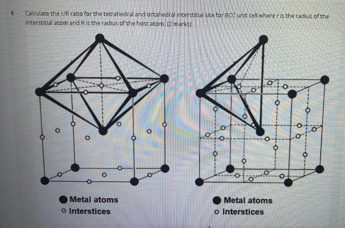 Solved Calculate The R R Ratio For The Tetrahedral And Chegg Com