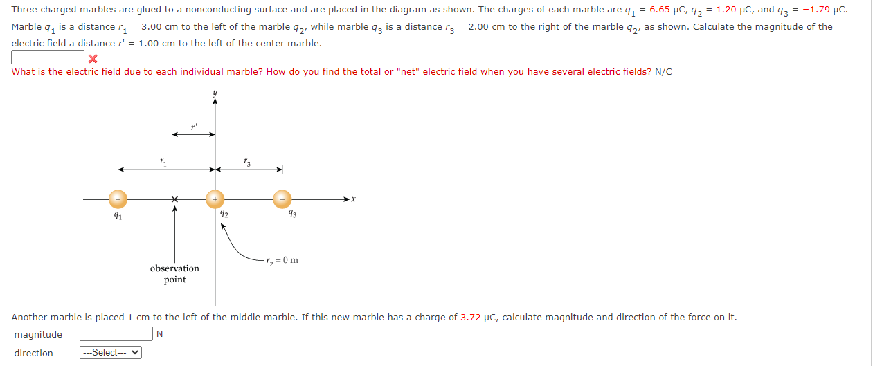 Solved electric field a distance r'=1.00cm ﻿to the left of | Chegg.com