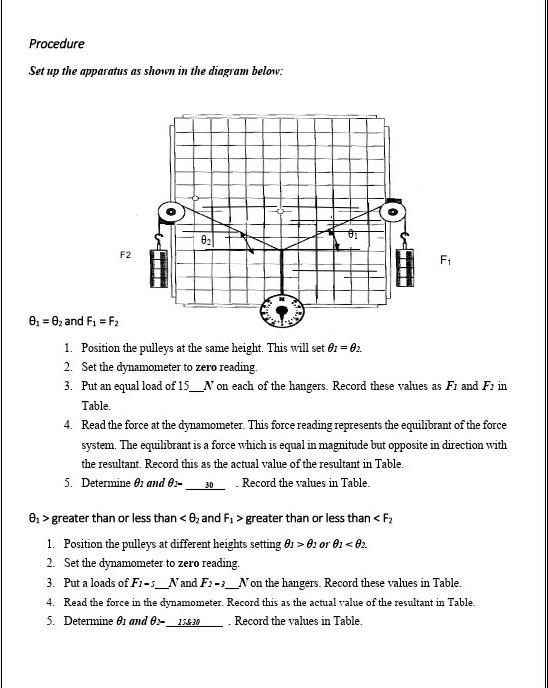 Solved Procedure Set up the apparatus as shown in the | Chegg.com