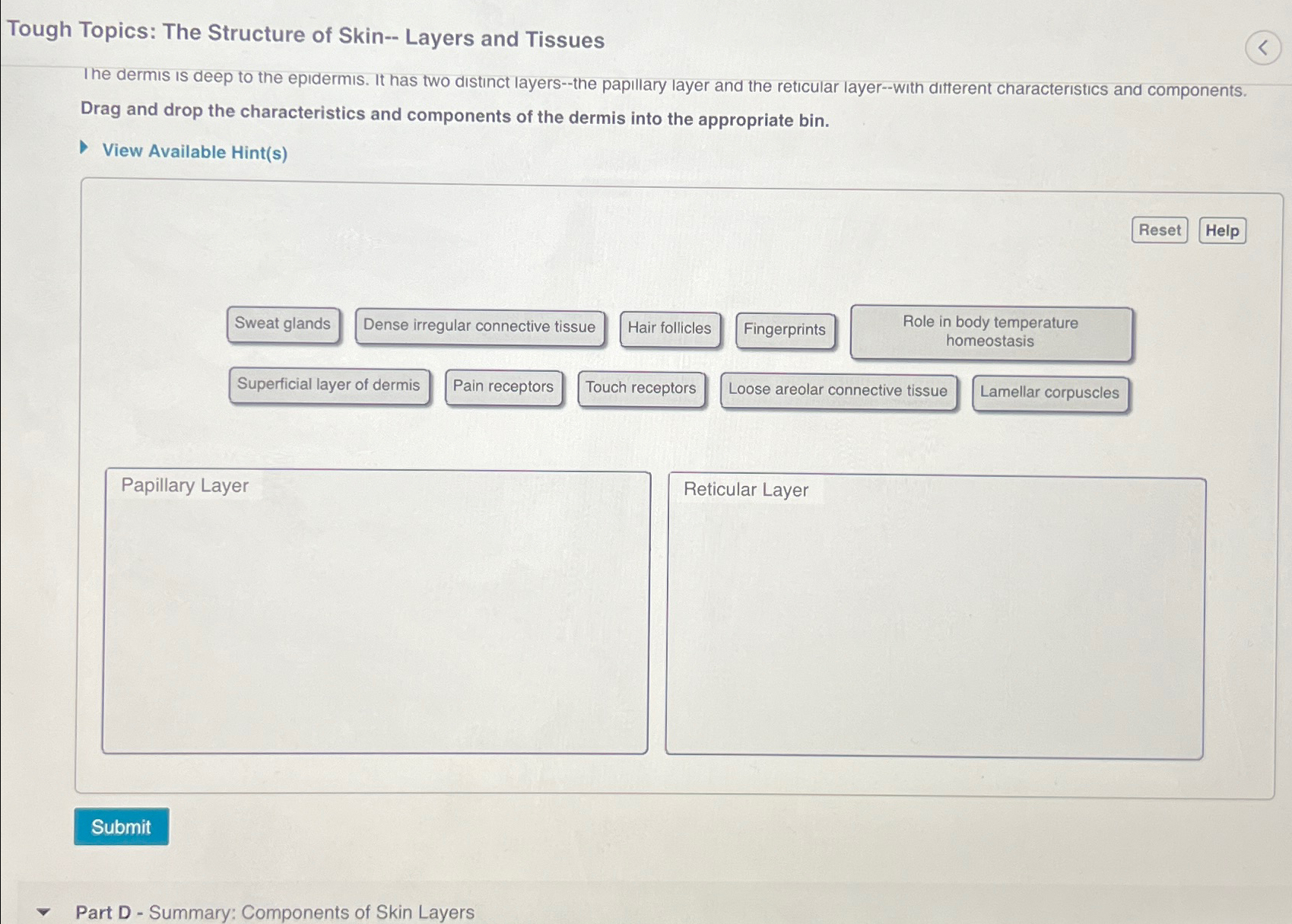 Solved Tough Topics: The Structure of Skin-- ﻿Layers and | Chegg.com
