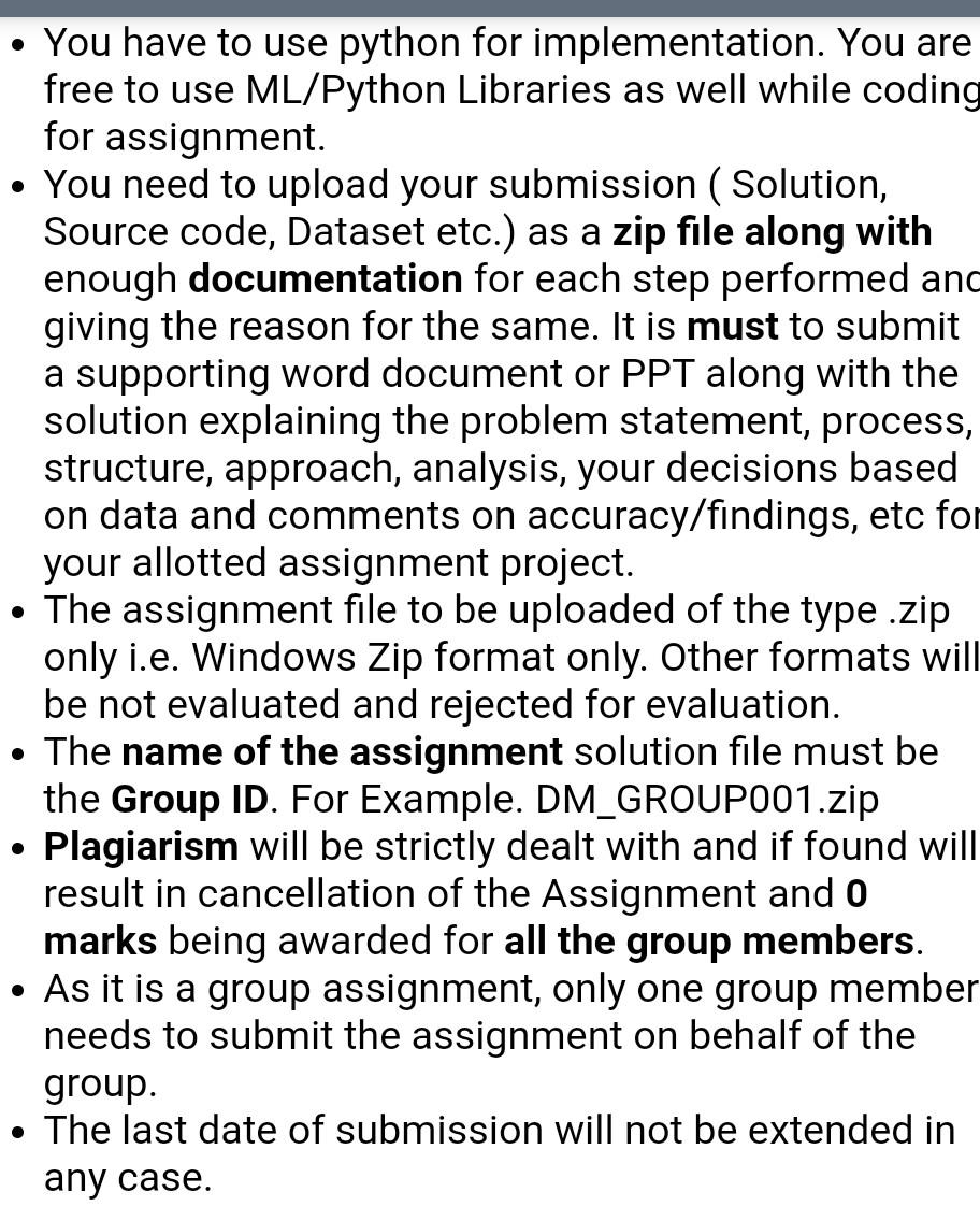 You have to use python for implementation. You are | Chegg.com