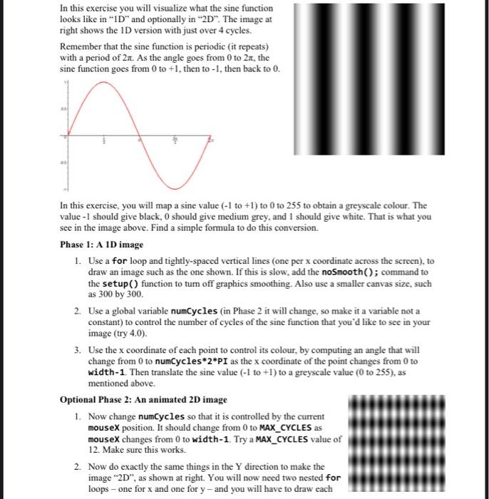 In this exercise you will visualize what the sine | Chegg.com