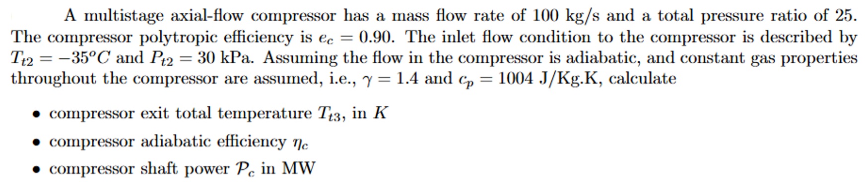 Solved A multistage axial-flow compressor has a mass flow | Chegg.com