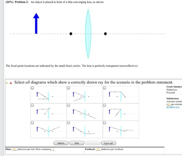 Solved (20) Problem 2 An object is placed in front of a