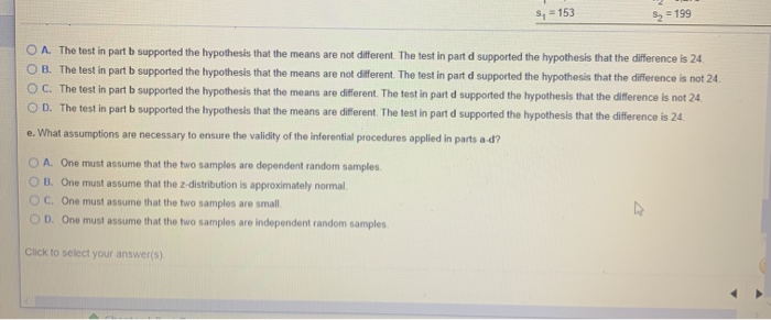 Solved Sample 2 In order to compare the means of two | Chegg.com