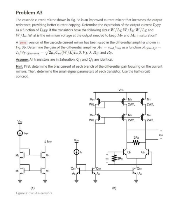 Problem A3 The cascode current mirror shown in Fig. | Chegg.com
