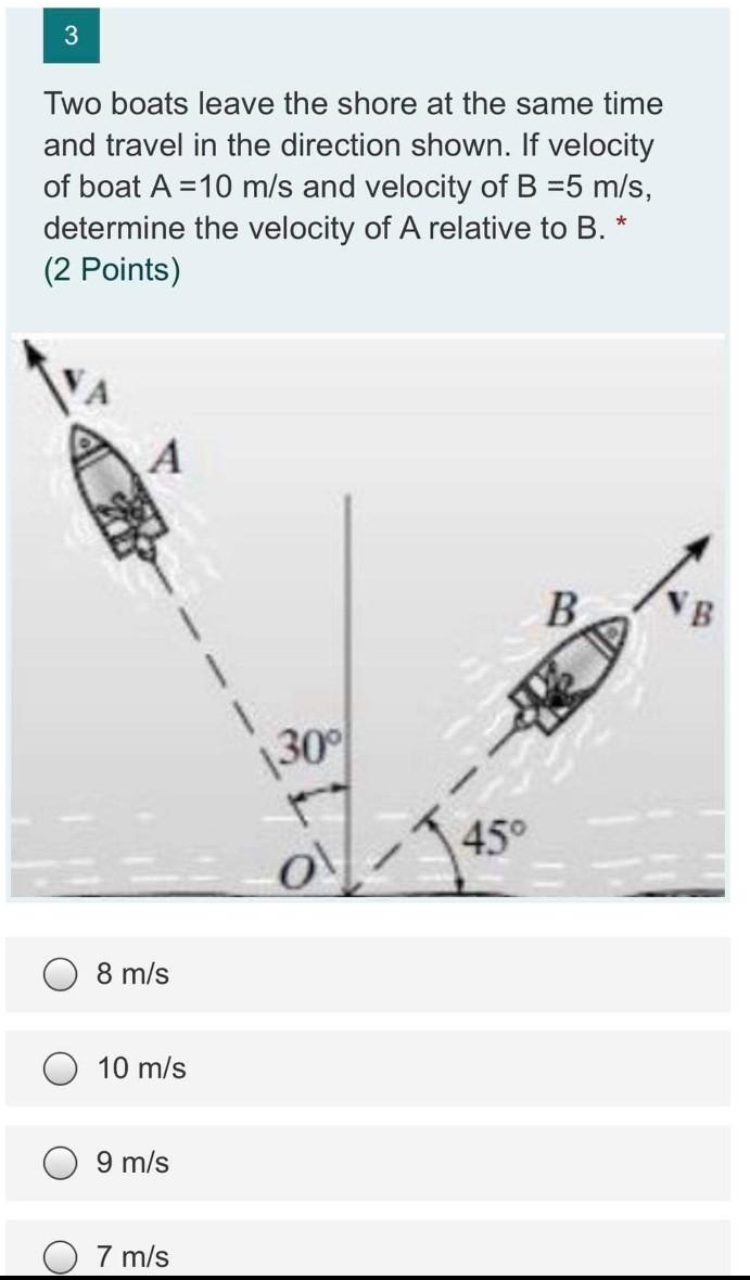 Solved 3 Two Boats Leave The Shore At The Same Time And | Chegg.com