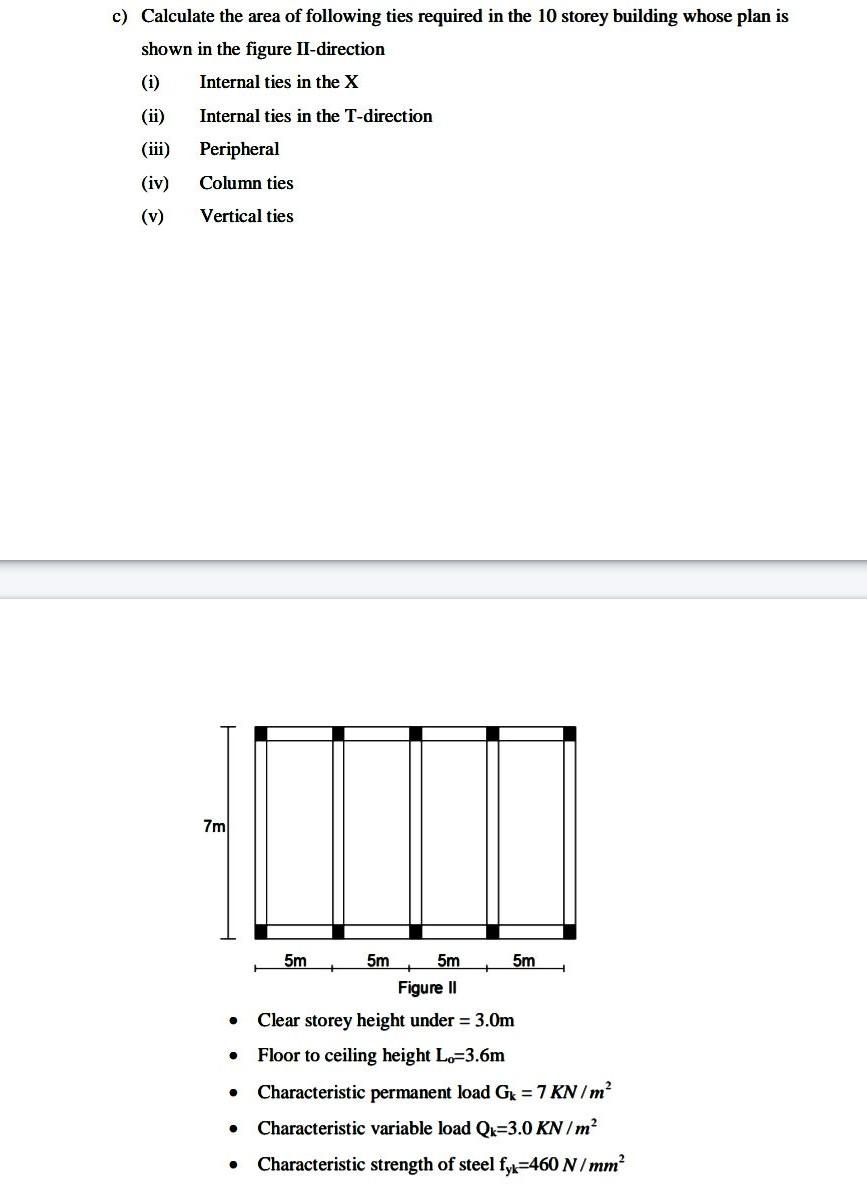 Solved c) Calculate the area of following ties required in
