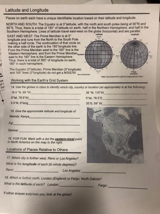 Solved 19. (a) What is Barrow, Alaska's (USA) latitude? (b)