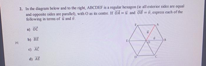 Solved 2. In the diagram below and to the right, ABCDEF is a | Chegg.com