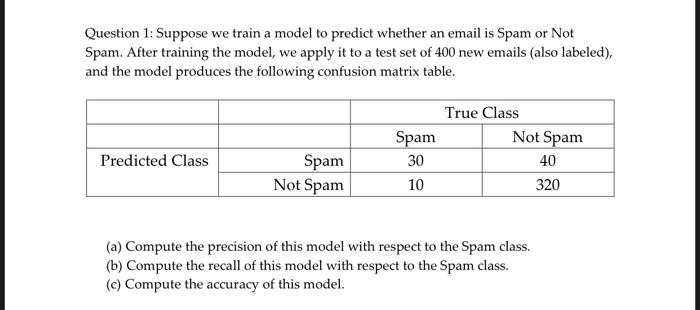 Solved Question 1: Suppose we train a model to predict | Chegg.com