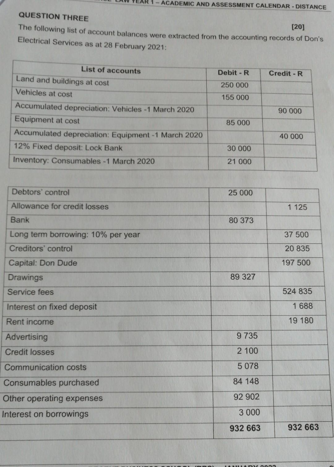 Solved ACADEMIC AND ASSESSMENT CALENDAR DISTANCE QUESTION