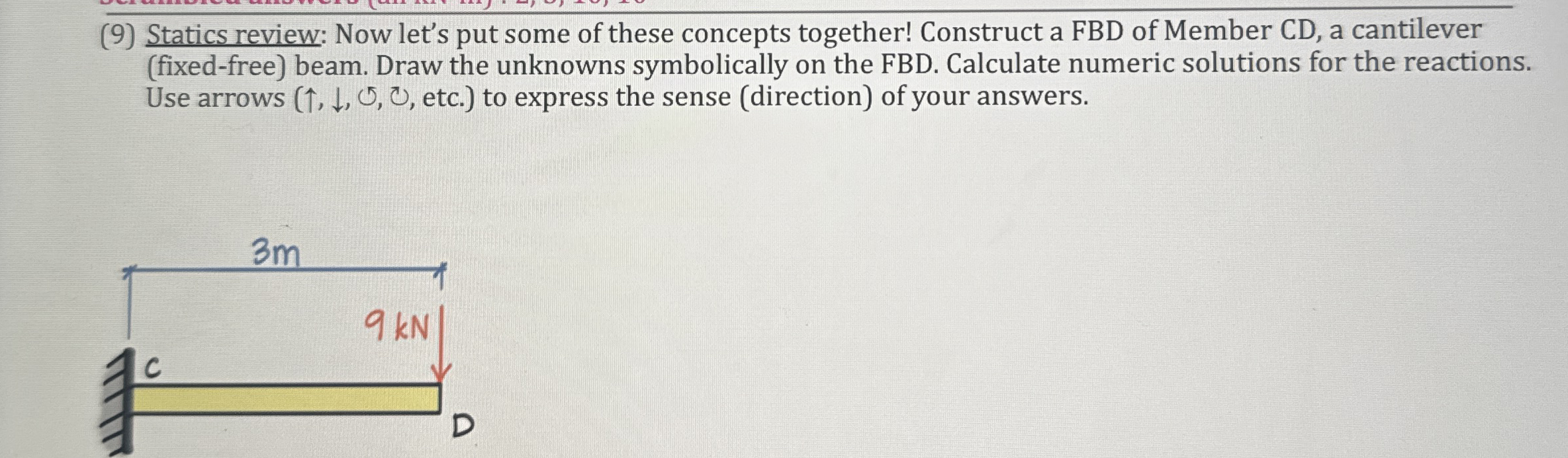 Solved (9) ﻿Statics review: Now let's put some of these | Chegg.com