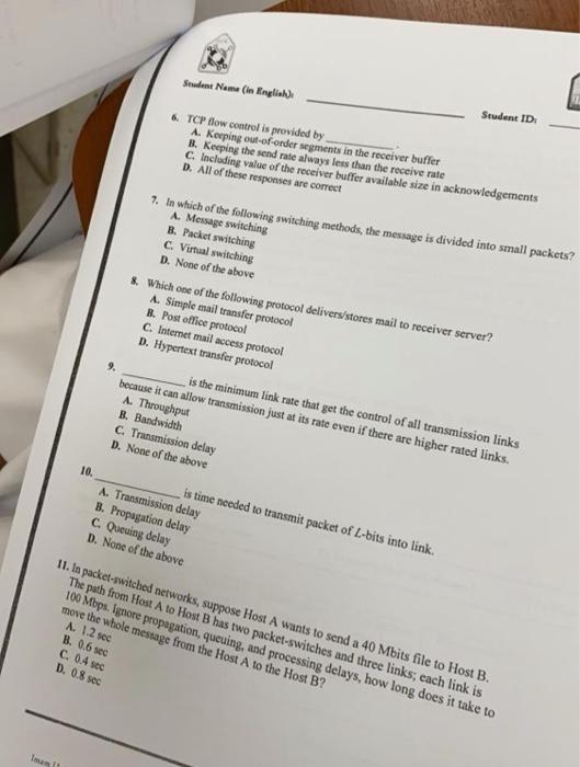 Solved 1. The packet of information at the application layer | Chegg.com