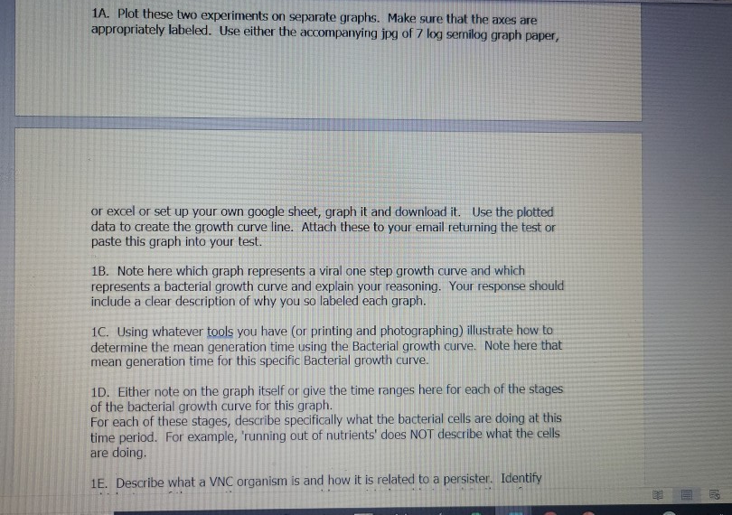 Solved 1. The table below contains data from two different | Chegg.com