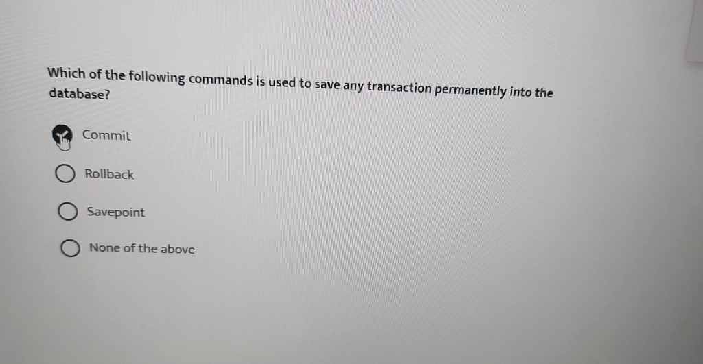 Solved Which of the following commands is used to save any | Chegg.com