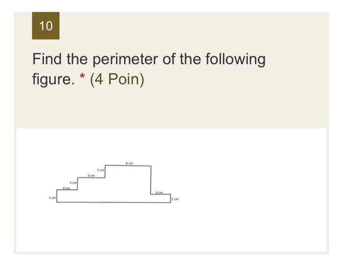 find the perimeter of the following figure class 4 answer