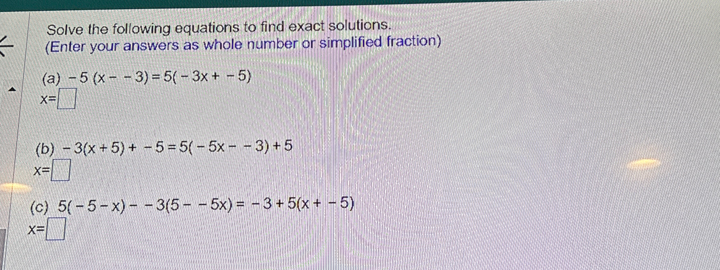 Solved Solve the following equations to find exact | Chegg.com