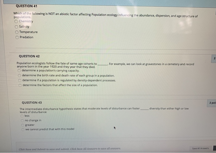 Solved Question 41 Which Of The Following Is Not An Abiotic | Chegg.com Solved Question 41 Which Of The Following Is Not An Abiotic | Chegg.com