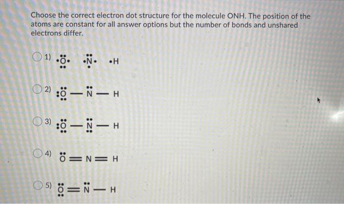 Solved Choose the correct electron dot structure for the | Chegg.com