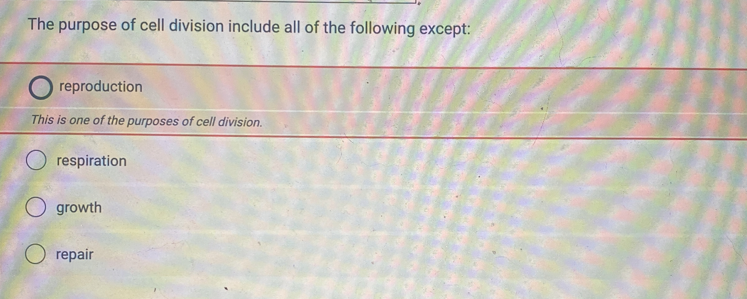 Solved The purpose of cell division include all of the