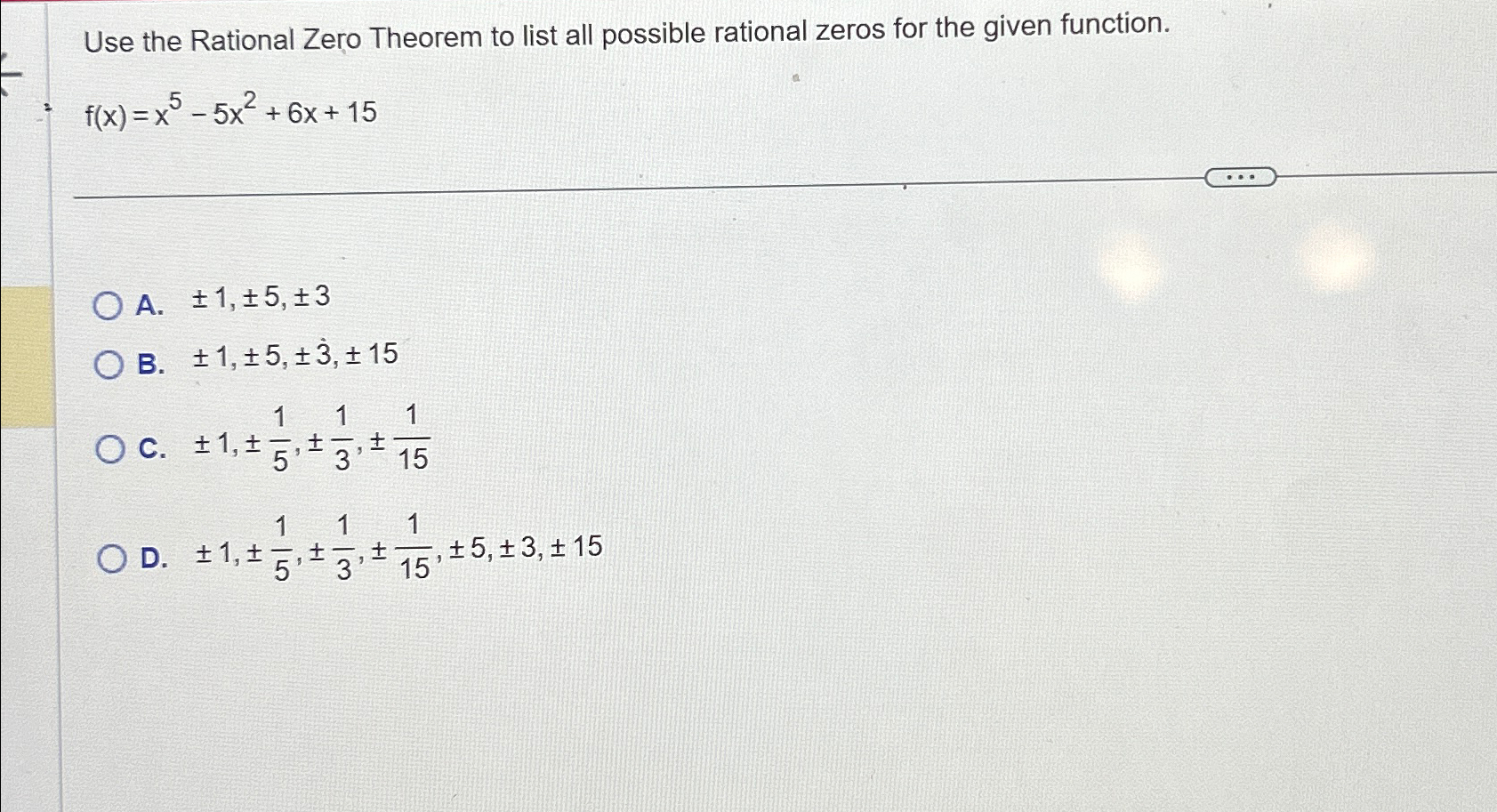 Solved Use the Rational Zero Theorem to list all possible | Chegg.com