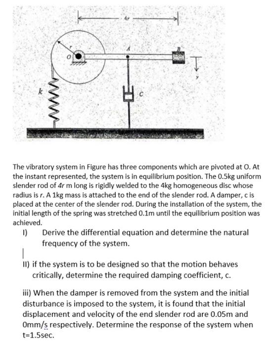 Solved The vibratory system in Figure has three components | Chegg.com