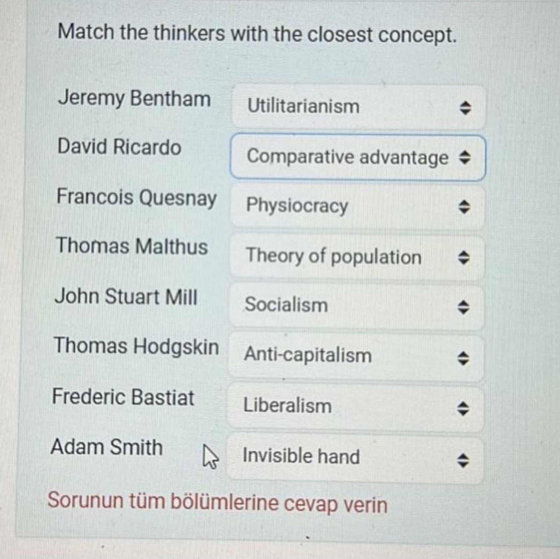 Solved Match the thinkers with the closest concept. am I do | Chegg.com