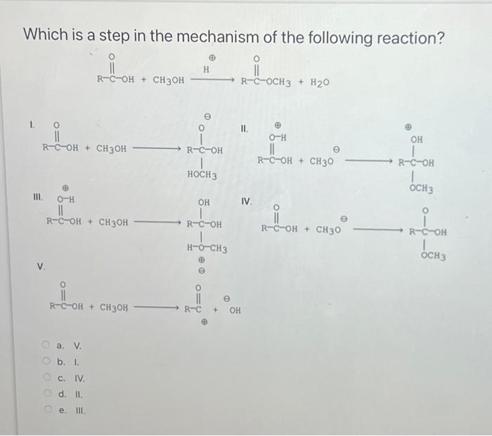 Solved Which is a step in the mechanism of the following | Chegg.com