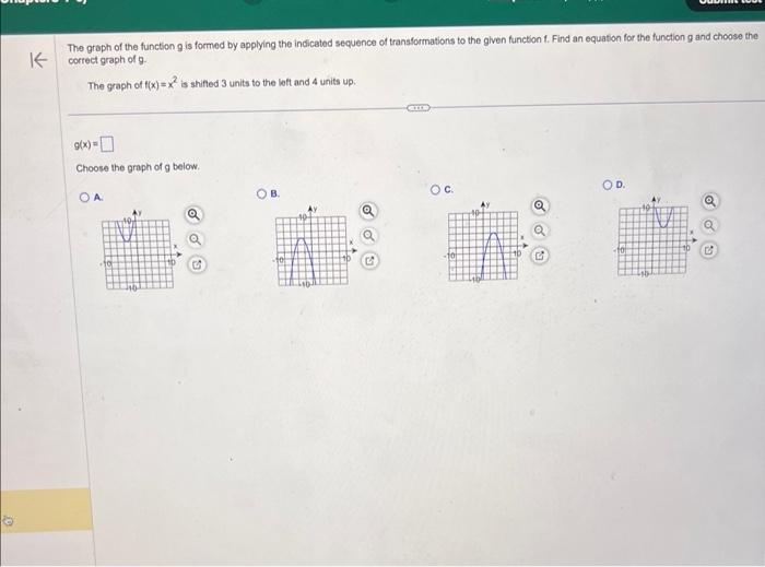 Solved The graph of the function g is formed by applying the | Chegg.com